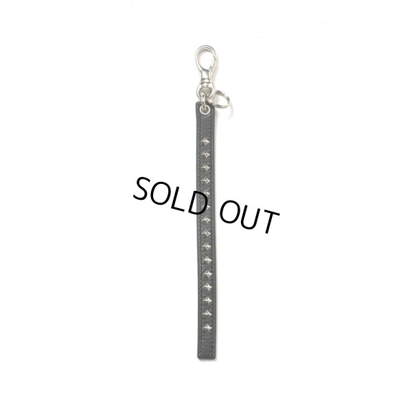 画像1: CALEE/STUDS LEATHER SHORT KEY RING（BLACK）［スタッズレザーショートキーリング-24秋冬］
