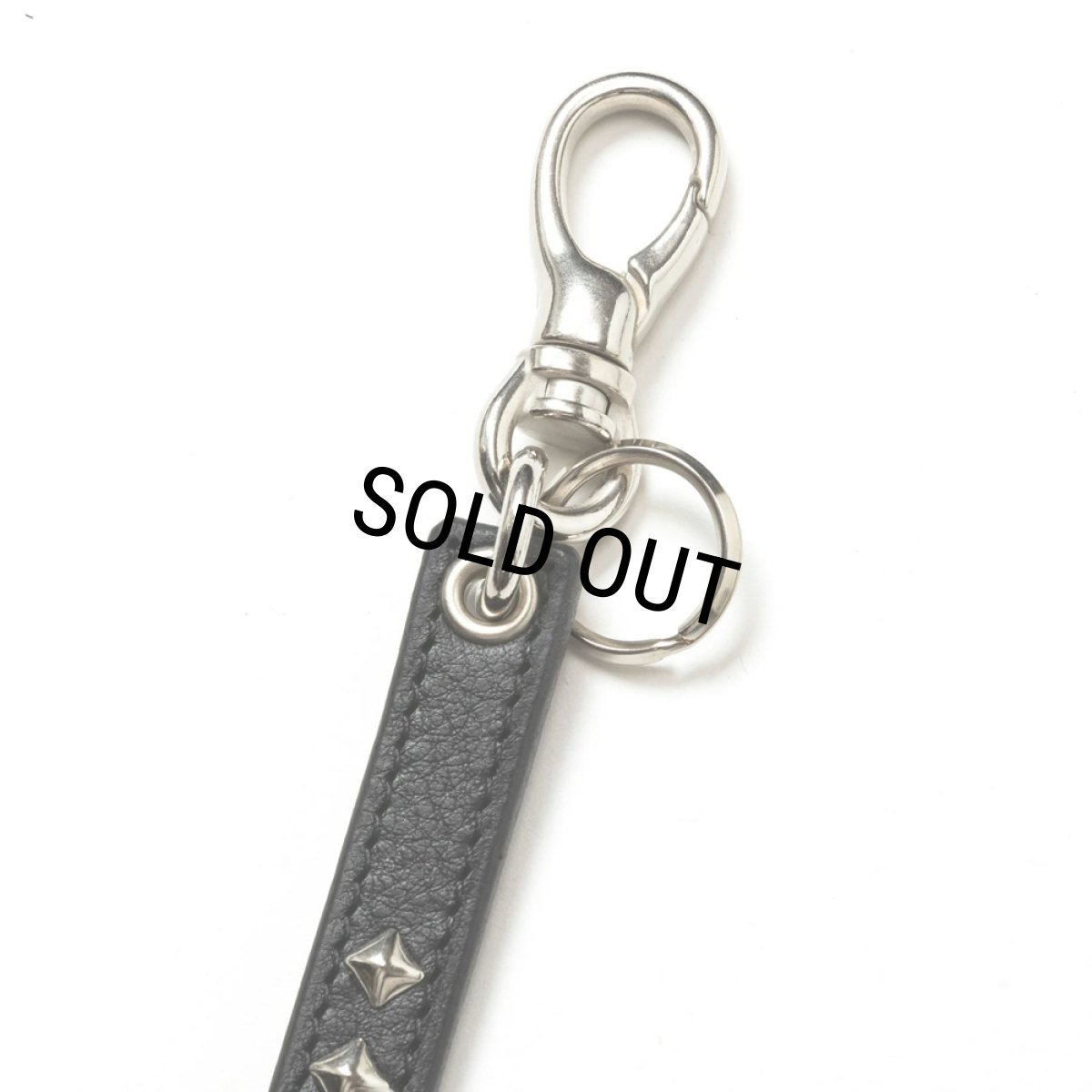 画像3: CALEE/STUDS LEATHER LONG KEY RING（BLACK）［スタッズレザーロングキーリング-24秋冬］ (3)