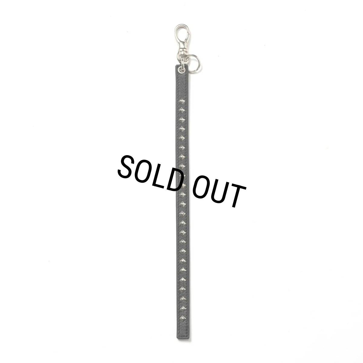 画像1: CALEE/STUDS LEATHER LONG KEY RING（BLACK）［スタッズレザーロングキーリング-24秋冬］ (1)