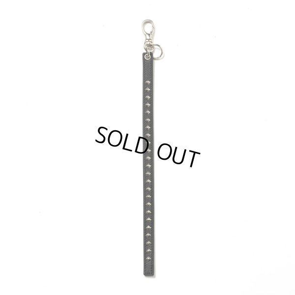 画像1: CALEE/STUDS LEATHER LONG KEY RING（BLACK）［スタッズレザーロングキーリング-24秋冬］