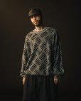 画像2: 【30%OFF】TIGHTBOOTH/CHECKER PLATE MOHAIR SWEATER（Black）［チェッカープレートモヘアセーター-24秋冬］ (2)