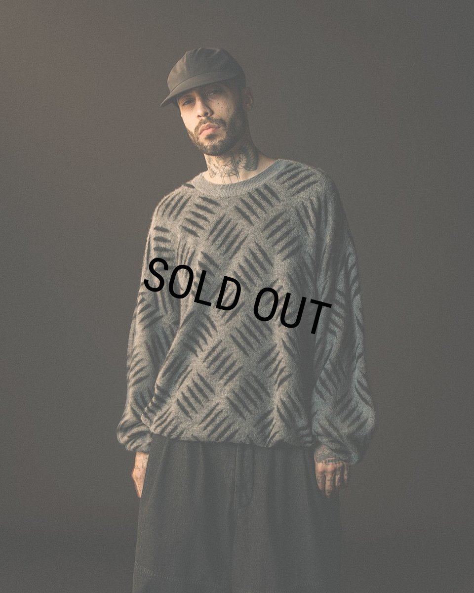 画像2: 【30%OFF】TIGHTBOOTH/CHECKER PLATE MOHAIR SWEATER（Black）［チェッカープレートモヘアセーター-24秋冬］ (2)