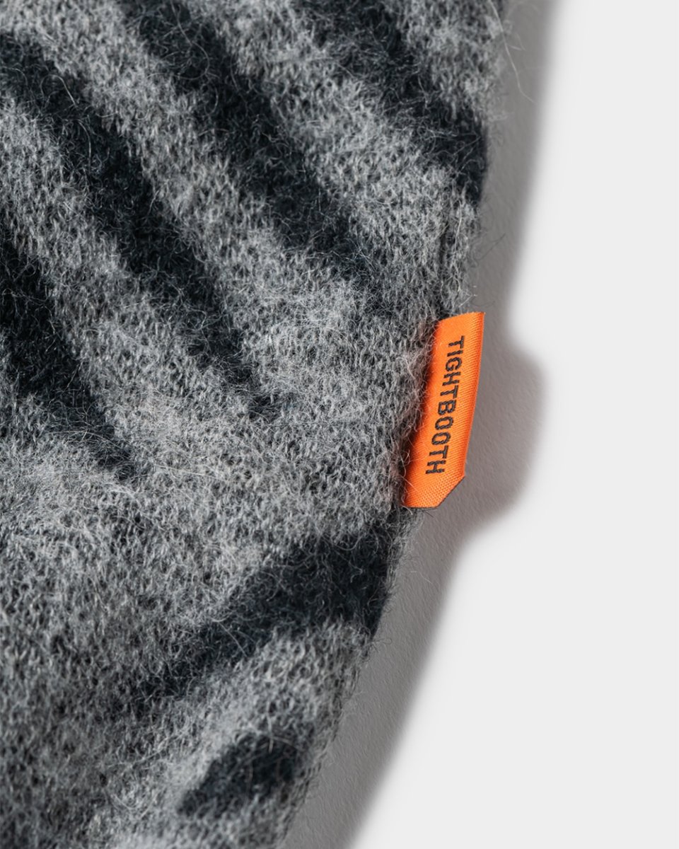 画像4: 【30%OFF】TIGHTBOOTH/CHECKER PLATE MOHAIR SWEATER（Grey）［チェッカープレートモヘアセーター-24秋冬］ (4)