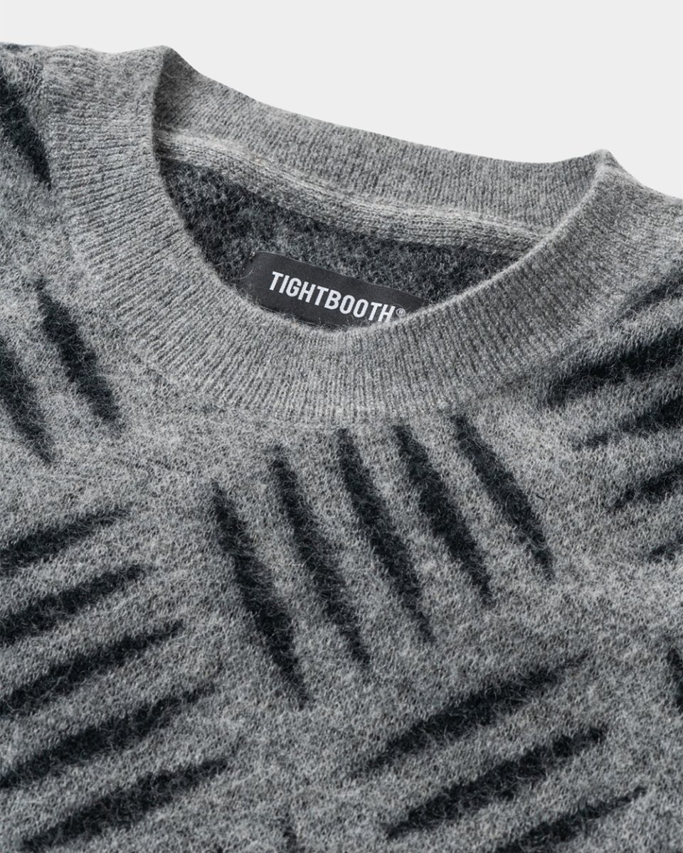 画像3: 【30%OFF】TIGHTBOOTH/CHECKER PLATE MOHAIR SWEATER（Grey）［チェッカープレートモヘアセーター-24秋冬］ (3)