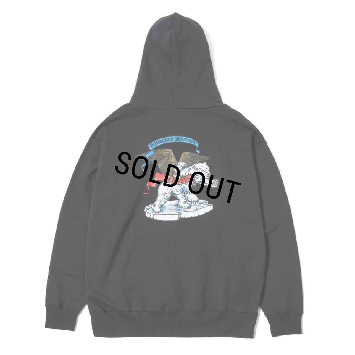 画像1: PORKCHOP/POLAR BEAR P HOODED（×MASSES）（BLACK）［プルオーバーパーカー-24秋冬］ (1)