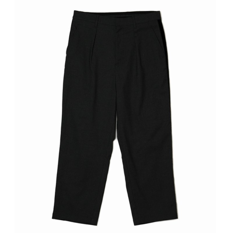 画像1: 【20%OFF】BUENA VISTA/SIDE LINE TUCK SLACKS（BLACK）［サイドラインタックスラックス-24秋冬］