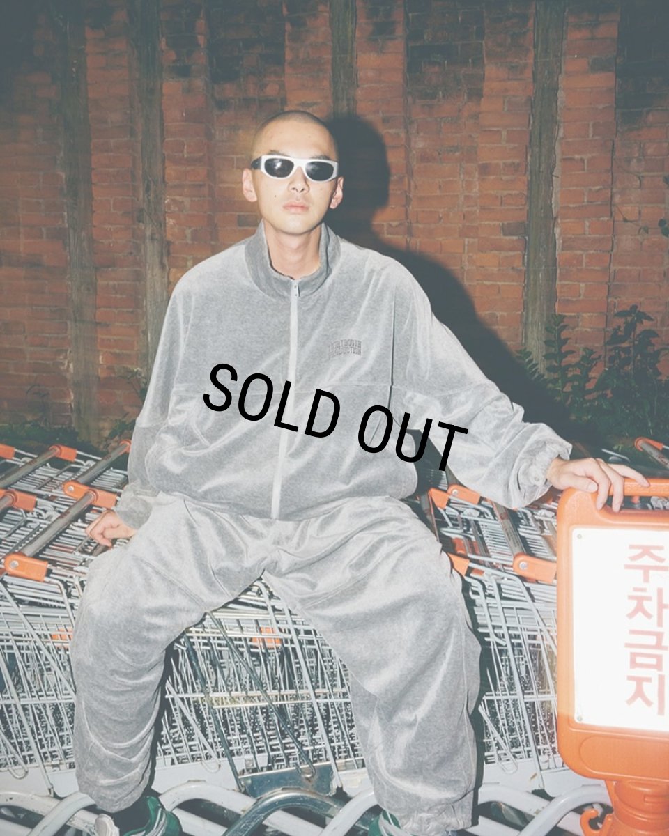画像2: 【30%OFF】TIGHTBOOTH/VELOUR TRACK JACKET（Hether Grey）［ベロアトラックJKT-24秋冬］ (2)