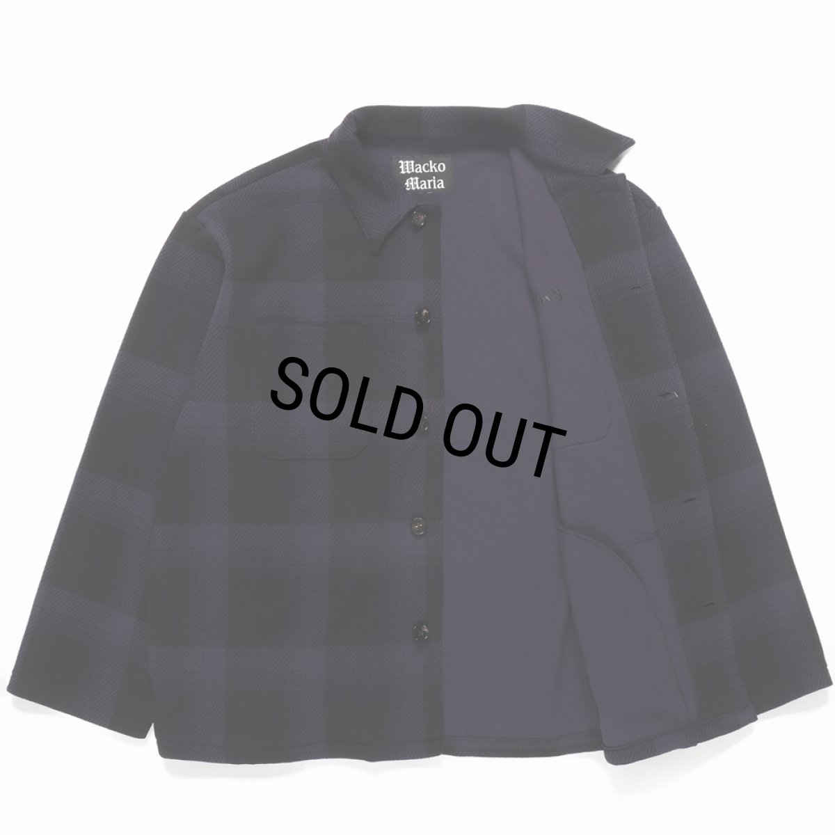 画像2: WACKO MARIA/CHECK FLEECE SHIRT JACKET（NAVY）［チェックフリースシャツJKT-24秋冬］ (2)