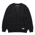 画像1: WACKO MARIA/GLITTER MOHAIR KNIT CARDIGAN（BLACK/RAINBOW）［グリッダーモヘアカーディガン-24秋冬］ (1)
