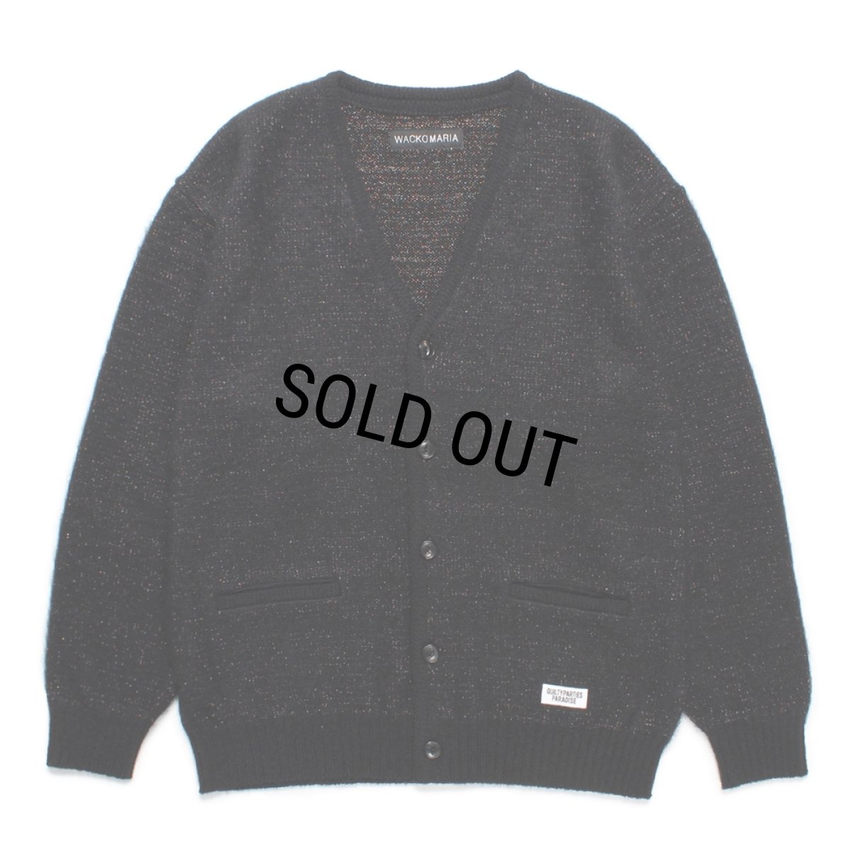 画像1: WACKO MARIA/GLITTER MOHAIR KNIT CARDIGAN（BLACK/RAINBOW）［グリッターモヘアカーディガン-24秋冬］ (1)