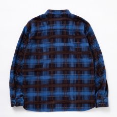画像2: 【30%OFF】RATS/STAND COLLAR C/R FLANNEL CHECK SHIRT（SAX BLUE CHECK）［スタンドカラーフランネルチェックシャツ-24秋冬］ (2)