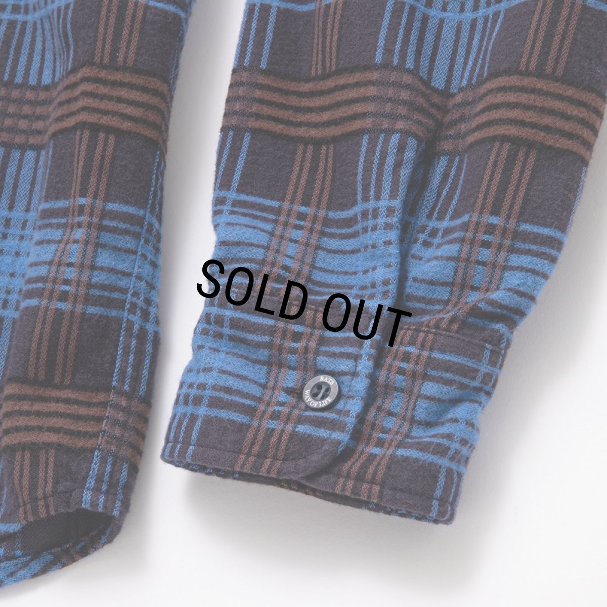 画像7: 【30%OFF】RATS/STAND COLLAR C/R FLANNEL CHECK SHIRT（SAX BLUE CHECK）［スタンドカラーフランネルチェックシャツ-24秋冬］ (7)