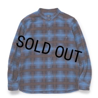 30%OFF】RATS/STAND COLLAR C/R FLANNEL CHECK SHIRT（SAX BLUE CHECK