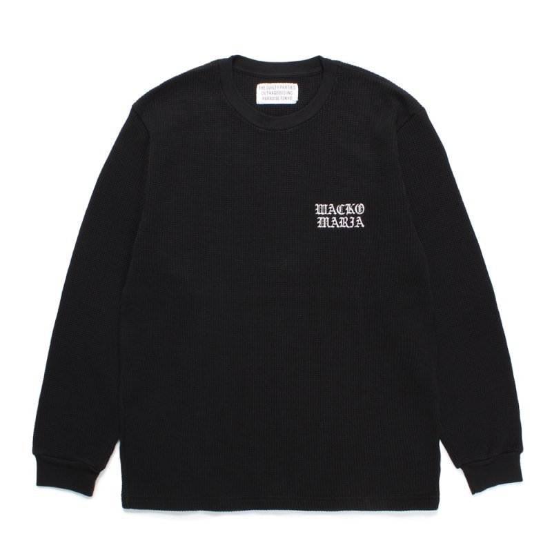 画像1: WACKO MARIA/THERMAL CREW NECK SHIRT（BLACK）［サーマル長袖-24秋冬］