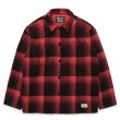 WACKO MARIA/CHECK FLEECE SHIRT JACKET（RED）［チェックフリース