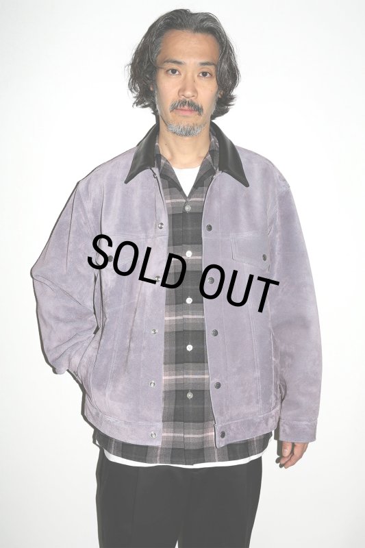WACKO MARIA/SUEDE TRUCKER JACKET（PURPLE）［スウェードレザー