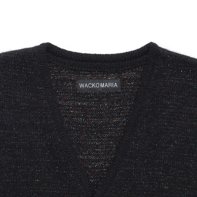 画像2: WACKO MARIA/GLITTER MOHAIR KNIT CARDIGAN（BLACK/RAINBOW）［グリッターモヘアカーディガン-24秋冬］