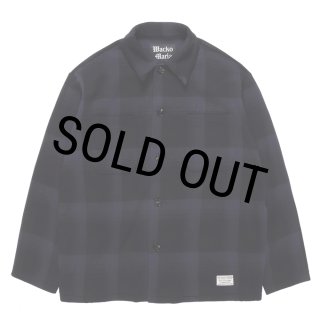 WACKO MARIA/CHECK FLEECE SHIRT JACKET（NAVY）［チェックフリース