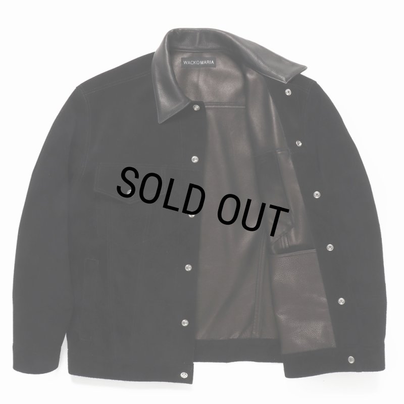WACKO MARIA/SUEDE TRUCKER JACKET（BLACK）［スウェードレザー