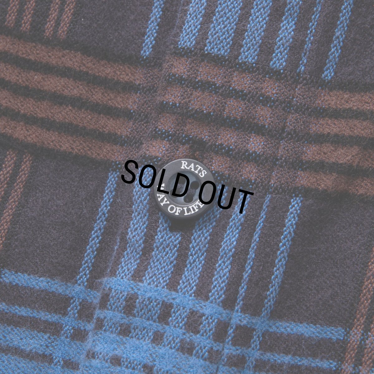 画像4: 【30%OFF】RATS/STAND COLLAR C/R FLANNEL CHECK SHIRT（SAX BLUE CHECK）［スタンドカラーフランネルチェックシャツ-24秋冬］ (4)