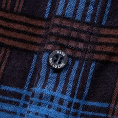 画像4: 【30%OFF】RATS/STAND COLLAR C/R FLANNEL CHECK SHIRT（SAX BLUE CHECK）［スタンドカラーフランネルチェックシャツ-24秋冬］ (4)
