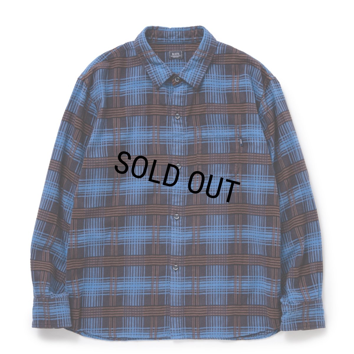 画像1: 【40%OFF】RATS/C/R FLANNEL CHECK SHIRT（SAX BLUE CHECK）［フランネルチェックシャツ-24秋冬］ (1)