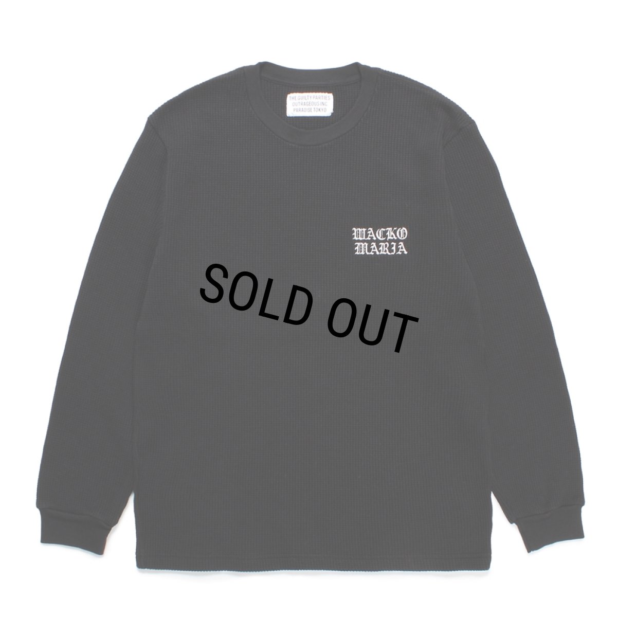 画像1: WACKO MARIA/THERMAL CREW NECK SHIRT（BLACK）［サーマル長袖-24秋冬］ (1)