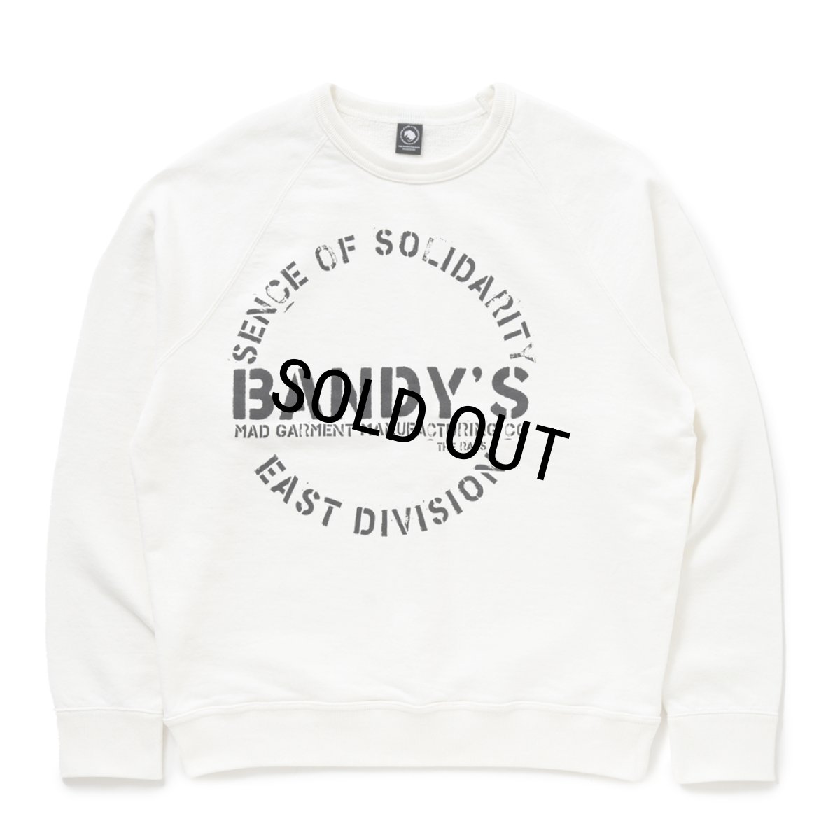 画像1: RATS/LOGO BINDER NECK SWEAT（WHITE）［クルーネックスウェット-24秋冬］ (1)