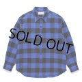 WACKO MARIA/CHECK FLANNEL SHIRT（BLUE）［チェックフランネルシャツ-24秋冬］