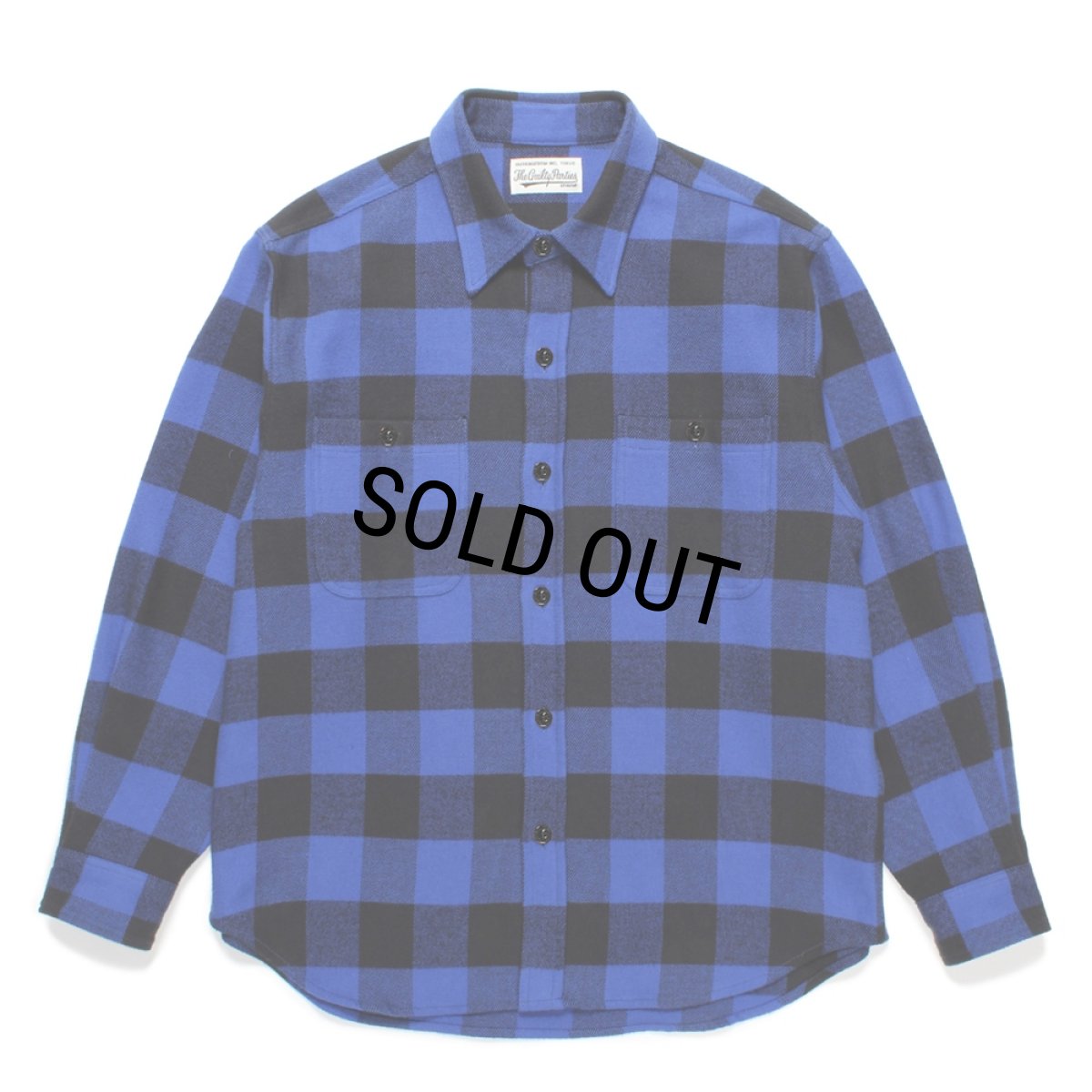 画像1: WACKO MARIA/CHECK FLANNEL SHIRT（BLUE）［チェックフランネルシャツ-24秋冬］ (1)