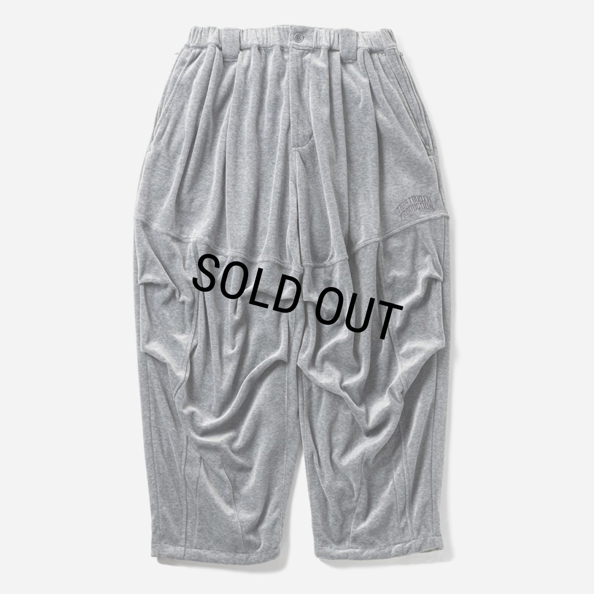 画像1: TIGHTBOOTH/VELOUR BALLOON PANTS（Hether Grey）［ベロアバルーンパンツ-24秋冬］ (1)