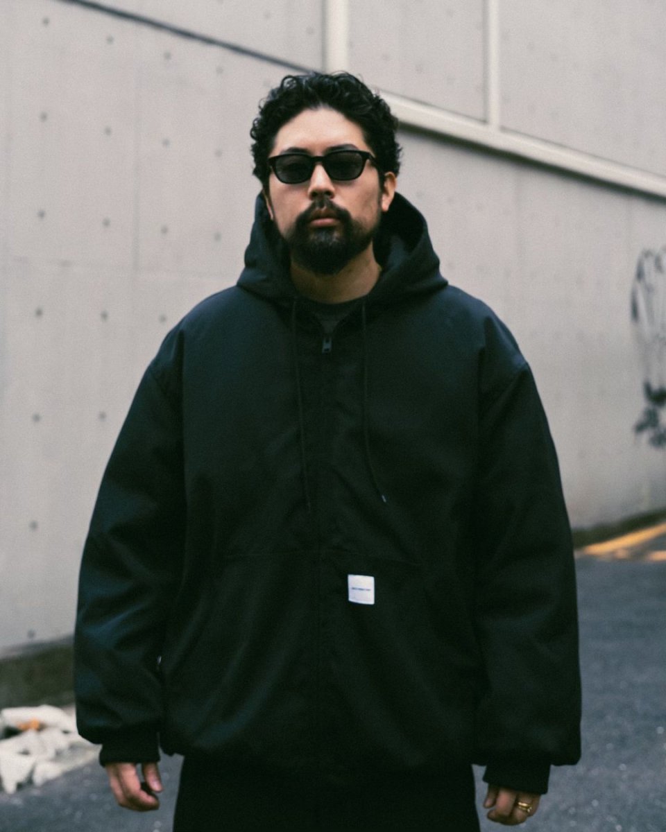 画像6: COOTIE PRODUCTIONS/Padded Nylon OX hooded Work Jacket（Black）［フーデッドワークJKT-24秋冬］ (6)