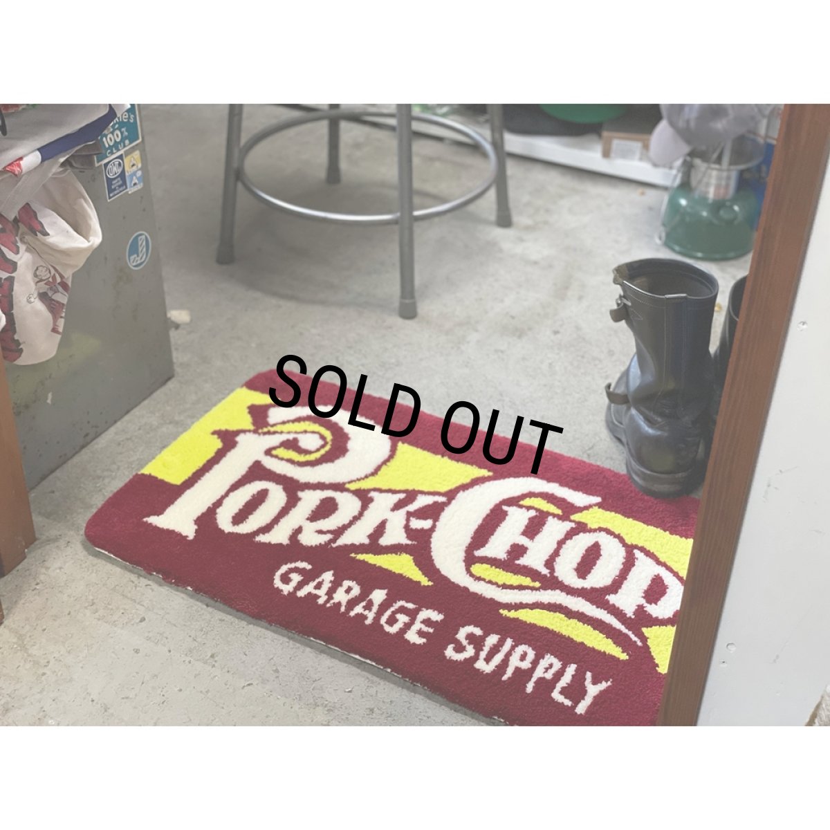 画像6: PORKCHOP/SQUARE LOGO MAT（RED/YELLOW）［スクエアロゴマット-24秋冬］ (6)