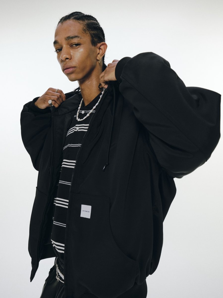 画像8: COOTIE PRODUCTIONS/Padded Nylon OX hooded Work Jacket（Black）［フーデッドワークJKT-24秋冬］ (8)