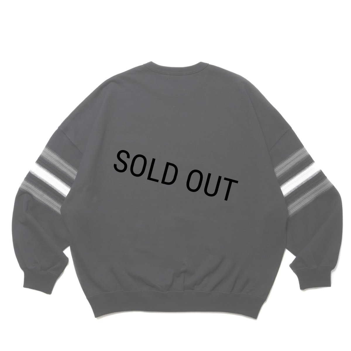 画像2: COOTIE PRODUCTIONS/Heavy Oz Jersey Jacquard Sleeve Crew（Black）［ジャガードスリーブクルー-24秋冬］ (2)