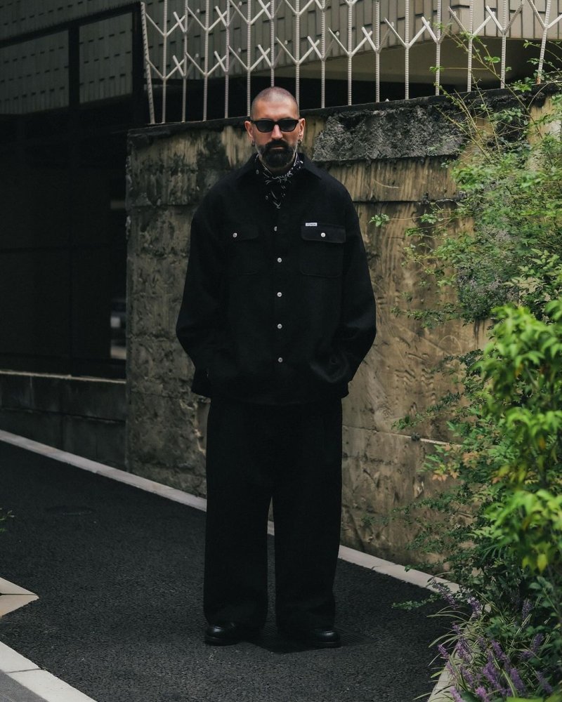 画像3: COOTIE PRODUCTIONS/Needle Punch Twill 1 Tuck Trousers（Black）［ニードルパンチツイルワンタックトラウザース-24秋冬］