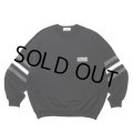 COOTIE PRODUCTIONS/Heavy Oz Jersey Jacquard Sleeve Crew（Black）［ジャガードスリーブクルー-24秋冬］