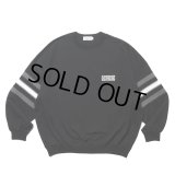 COOTIE PRODUCTIONS/Heavy Oz Jersey Jacquard Sleeve Crew（Black）［ジャガードスリーブクルー-24秋冬］