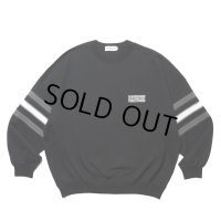 COOTIE PRODUCTIONS/Heavy Oz Jersey Jacquard Sleeve Crew（Black）［ジャガードスリーブクルー-24秋冬］