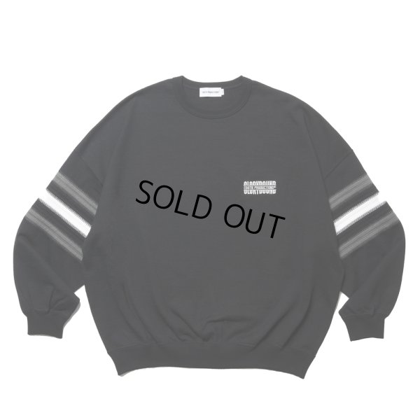 画像1: COOTIE PRODUCTIONS/Heavy Oz Jersey Jacquard Sleeve Crew（Black）［ジャガードスリーブクルー-24秋冬］