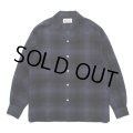 WACKO MARIA/OMBRE CHECK OPEN COLLAR SHIRT（BLUE）［オンブレチェックオープンカラーシャツ-24秋冬］
