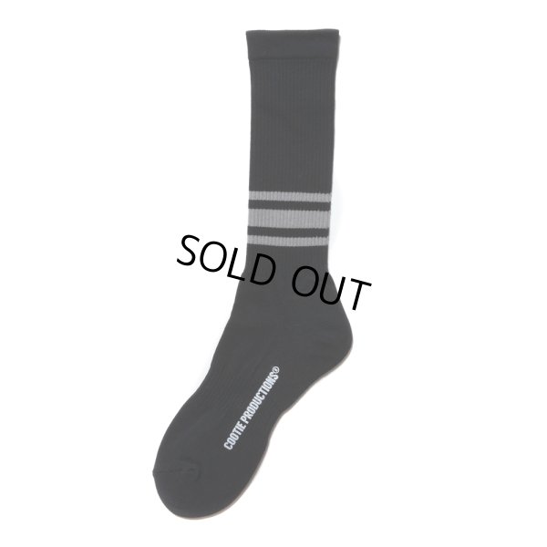 画像1: COOTIE PRODUCTIONS/Raza High Socks（Border）（Black）［ハイソックス-24秋冬］