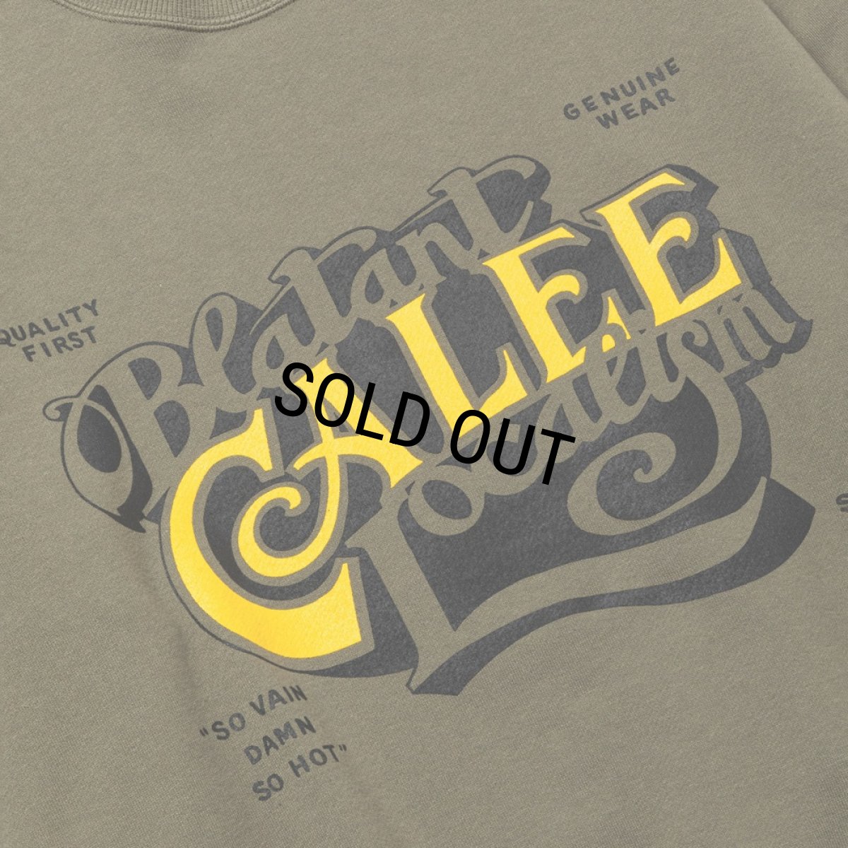 画像3: CALEE/CAL BL LOGO CREW NECK SW ＜NATURALLY PAINT DESIGN＞（OLIVE）［クルーネックスウェット-24秋冬］ (3)