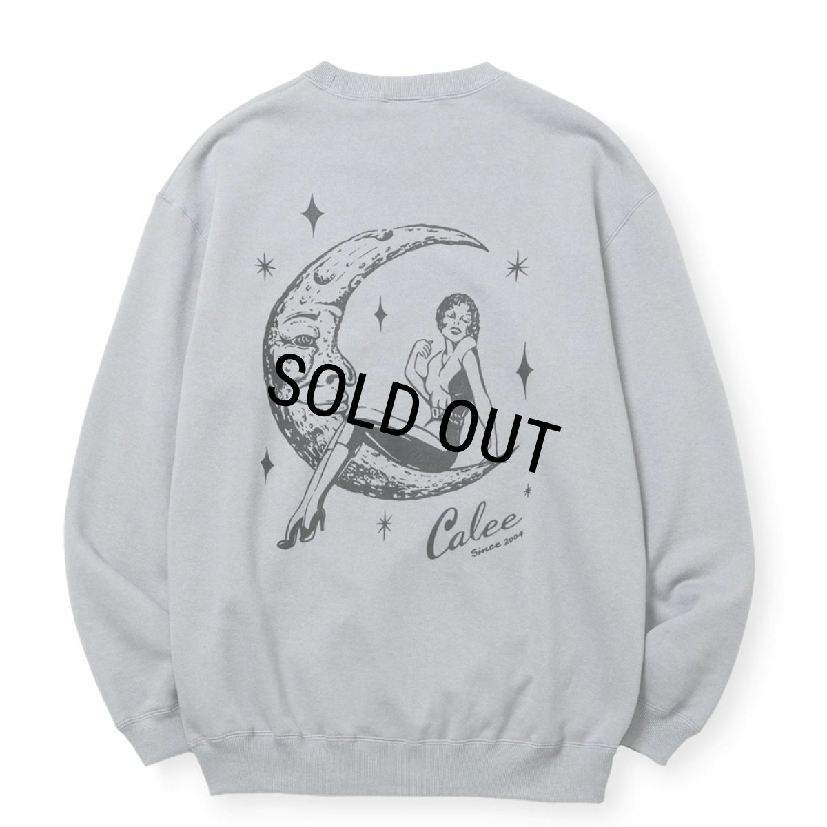 画像1: 【30％OFF】CALEE/SYNDICATE RETRO GIRL CREW NECK SW ＜NATURALLY PAINT DESIGN＞（GRAY）［クルーネックスウェット-24秋冬］ (1)