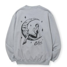 画像1: 【30％OFF】CALEE/SYNDICATE RETRO GIRL CREW NECK SW ＜NATURALLY PAINT DESIGN＞（GRAY）［クルーネックスウェット-24秋冬］ (1)
