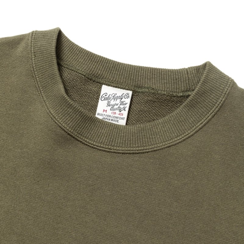 画像2: CALEE/CAL BL LOGO CREW NECK SW ＜NATURALLY PAINT DESIGN＞（OLIVE）［クルーネックスウェット-24秋冬］