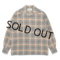 WACKO MARIA/OMBRE CHECK OPEN COLLAR SHIRT（BROWN）［オンブレチェックオープンカラーシャツ-24秋冬］