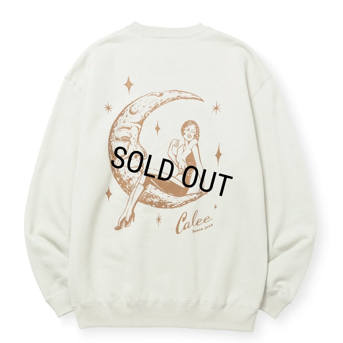 画像1: CALEE/SYNDICATE RETRO GIRL CREW NECK SW ＜NATURALLY PAINT DESIGN＞（Lt.BEIGE）［クルーネックスウェット-24秋冬］ (1)