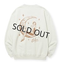 CALEE/SYNDICATE RETRO GIRL CREW NECK SW ＜NATURALLY PAINT DESIGN＞（Lt.BEIGE）［クルーネックスウェット-24秋冬］