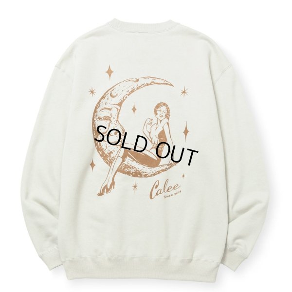 画像1: CALEE/SYNDICATE RETRO GIRL CREW NECK SW ＜NATURALLY PAINT DESIGN＞（Lt.BEIGE）［クルーネックスウェット-24秋冬］